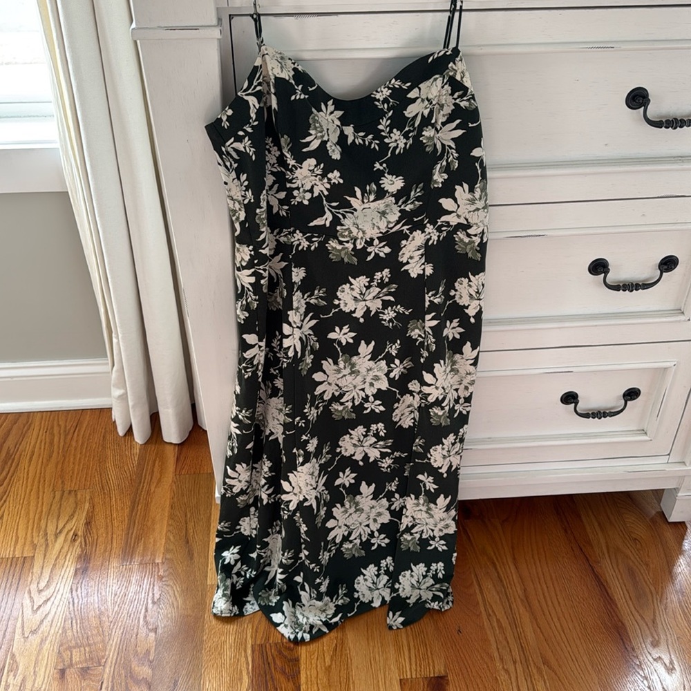Abercrombie & Fitch Dark Green Floral Midi Dress